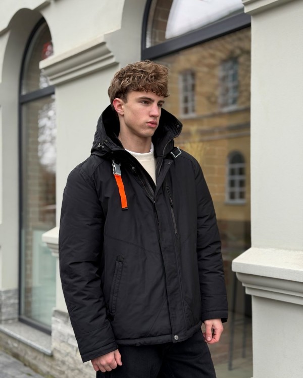 Чоловіча подовжена куртка-парка з карабіном та капюшоном hooded parka
