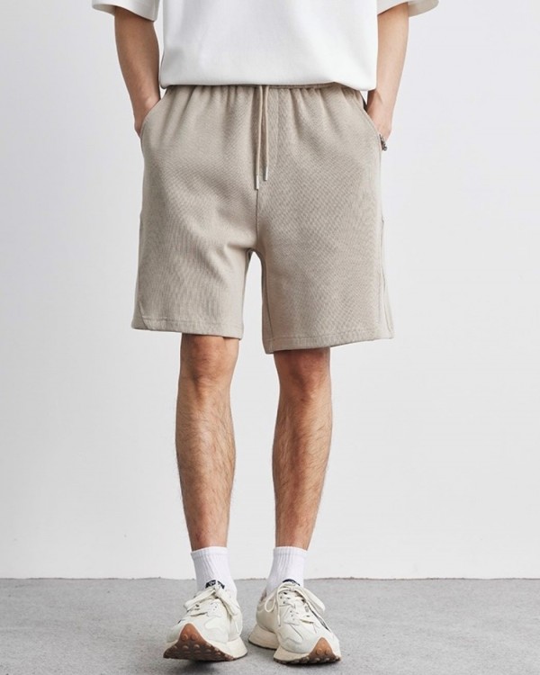 Чоловічі спортивні шорти з фактурного трикотажу gymline beige
