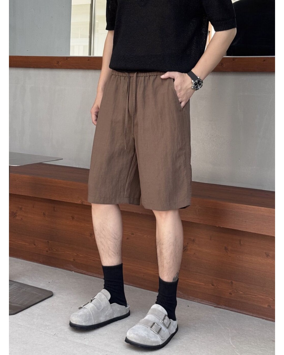 Чоловічі шорти з еластичним поясом basic shorts  -  Зображення 1
