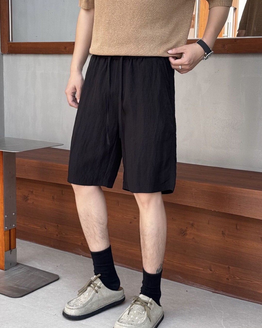 Чоловічі шорти з еластичним поясом basic shorts  -  Зображення 5
