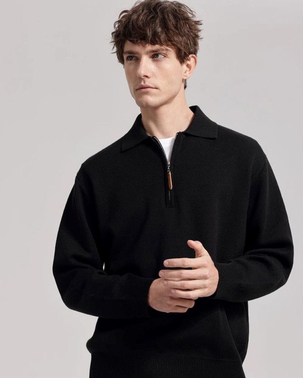 Чоловіча кофта поло з коміром на блискавці half-zip polo 