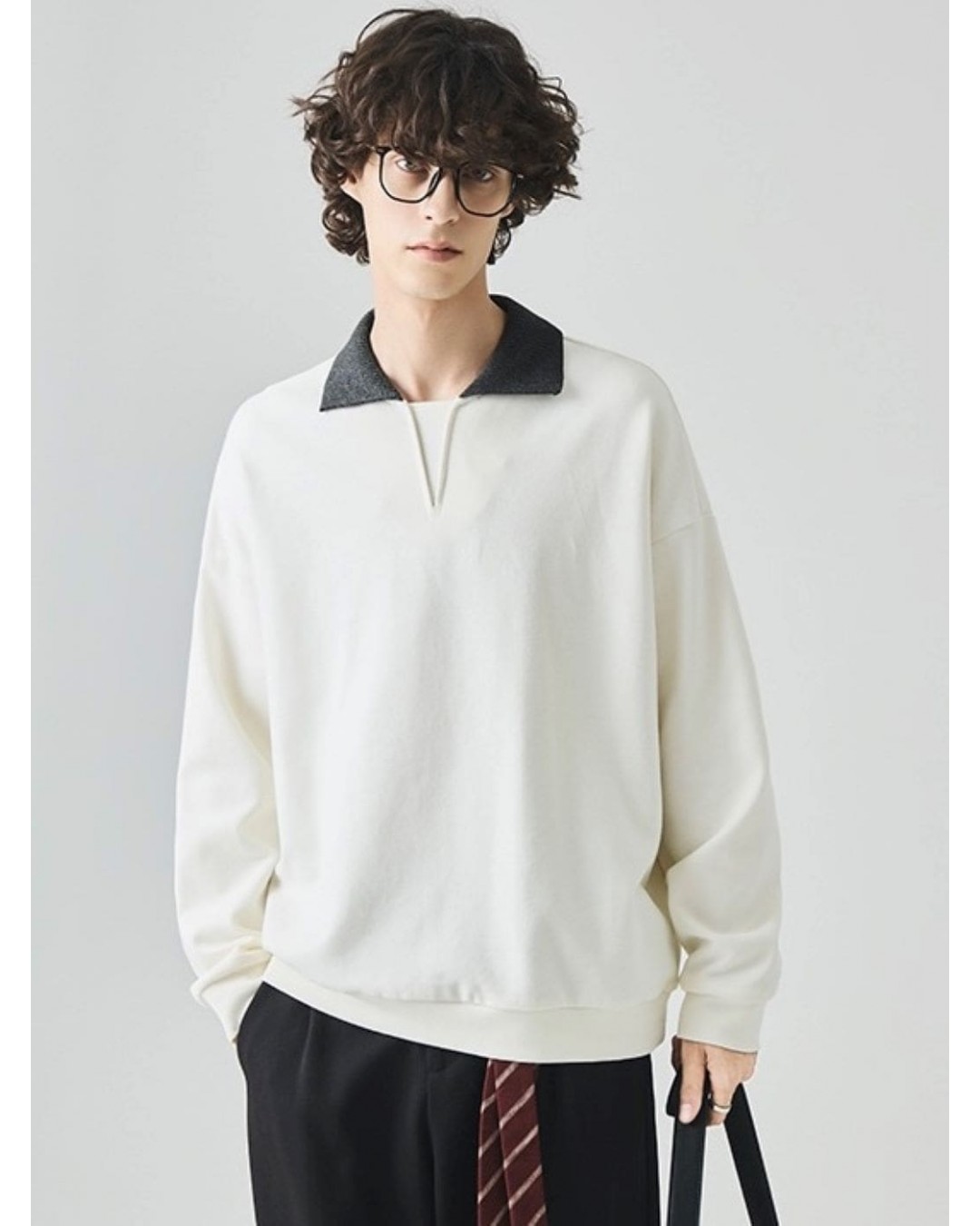 Кофта поло з акцентним в'язаним коміром soft touch polo 