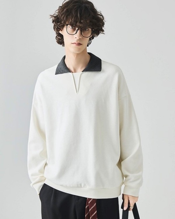 Кофта поло з акцентним в'язаним коміром soft touch polo 