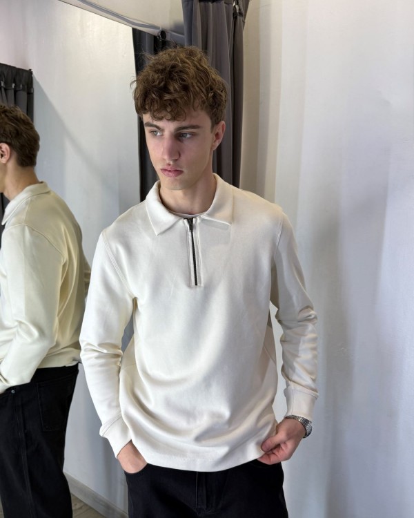 Базова чоловіча кофта поло на змійці modern basic polo