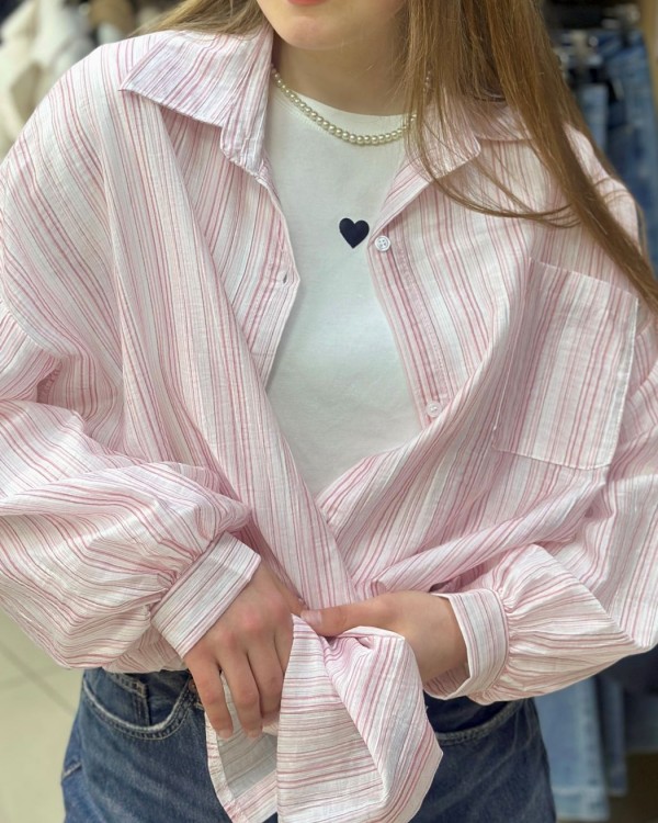 Невагома смугаста сорочка вільного крою striped style