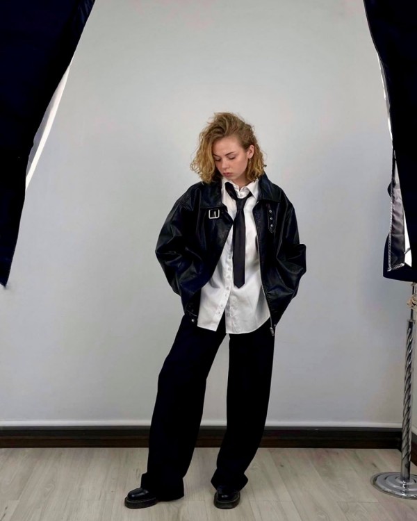 Куртка OVERSIZE з екошкіри 