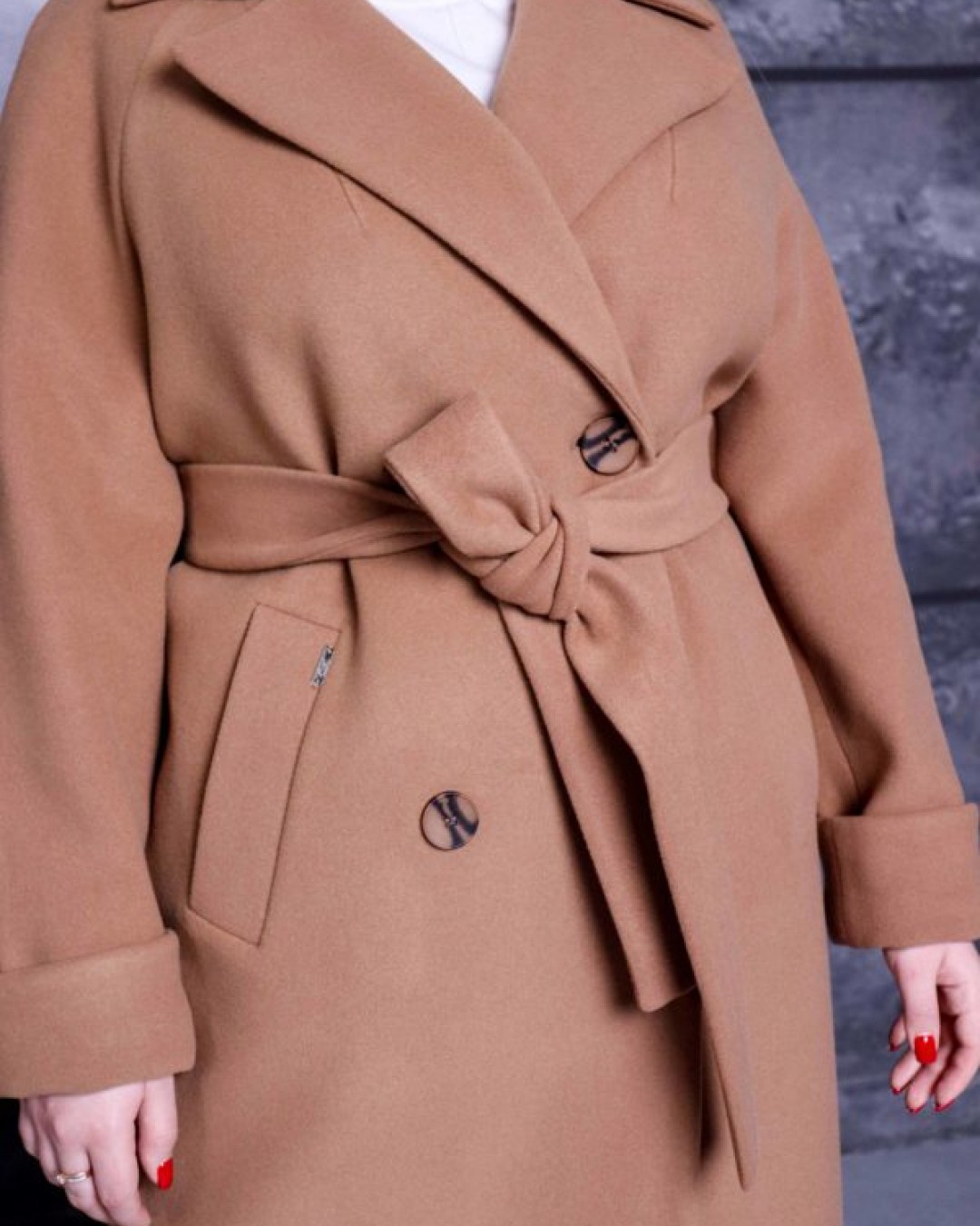 Двобортне жіноче пальто classic wool coat  -  Зображення 1