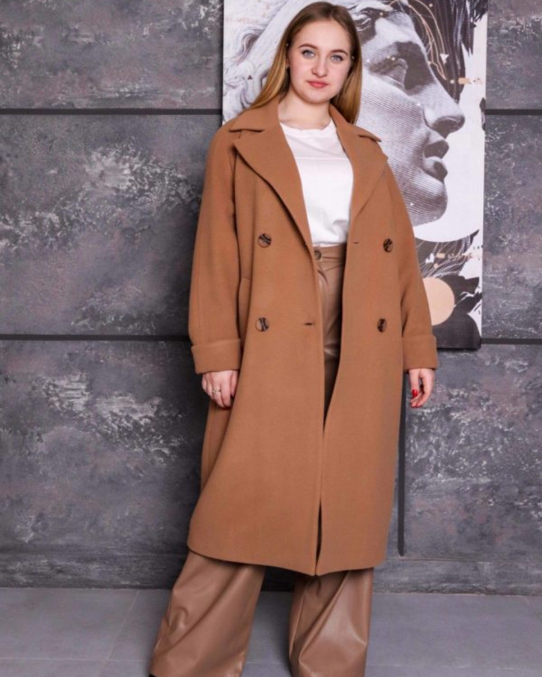 Двобортне жіноче пальто classic wool coat  -  Зображення 2