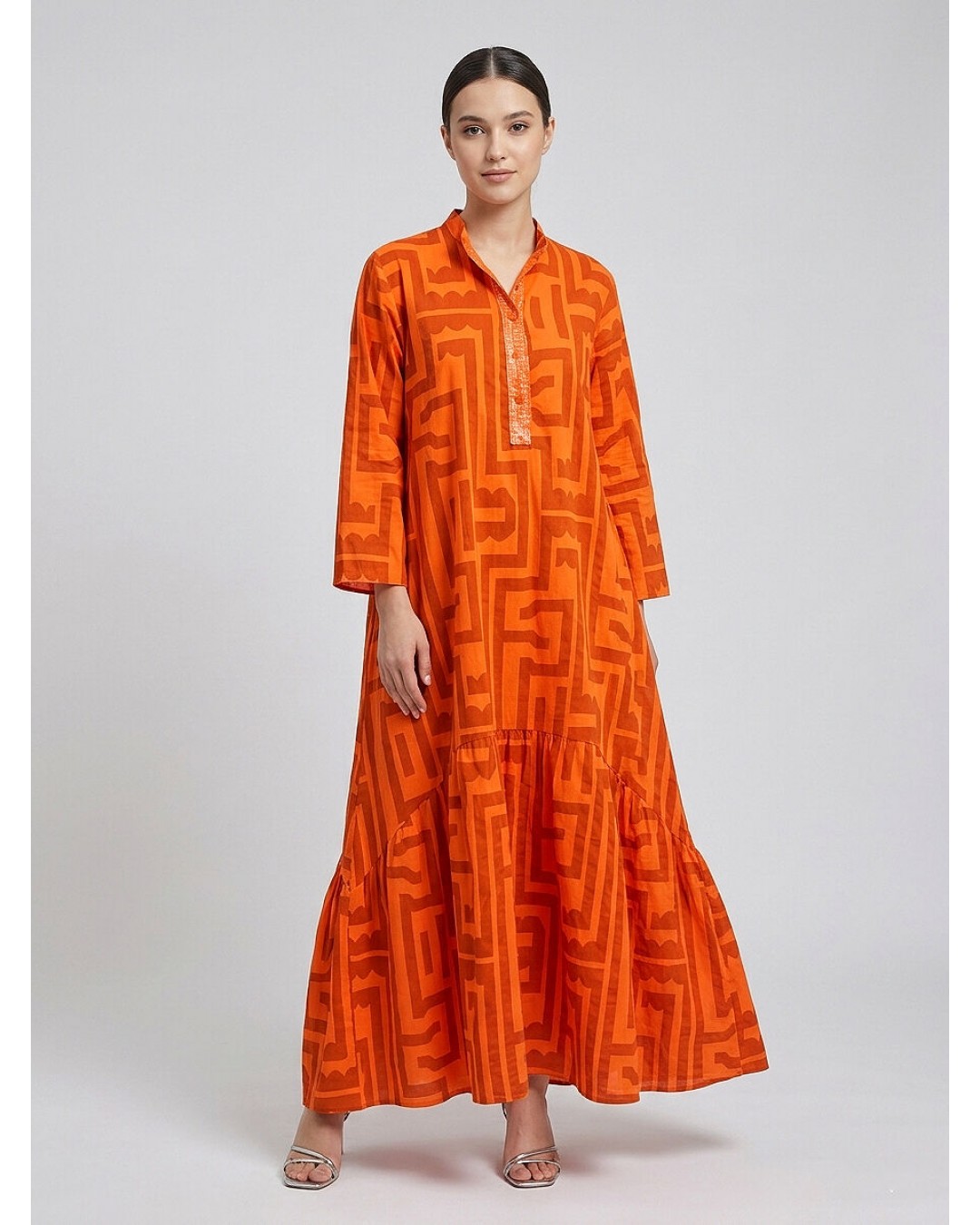 Літня сукня з бавовни з геометричним принтом long cotton dress  -  Зображення 2