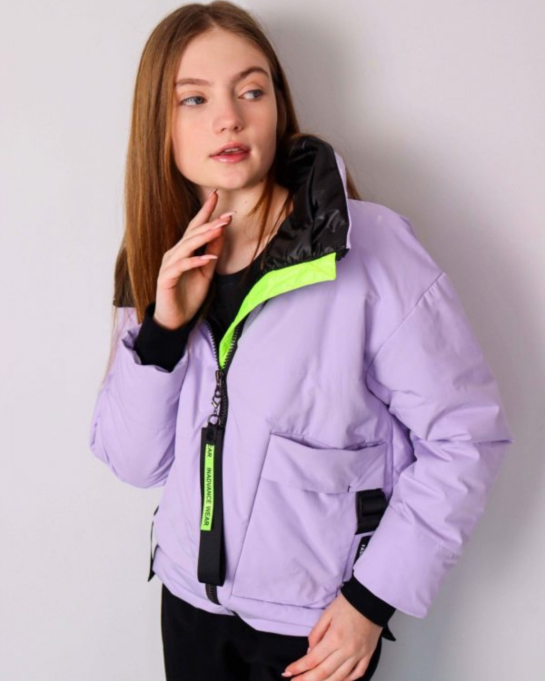 Куртка лавандова демісезонна з прихованим капюшоном  -  Зображення 1