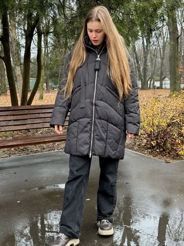 Тепла зимова куртка середньої довжини