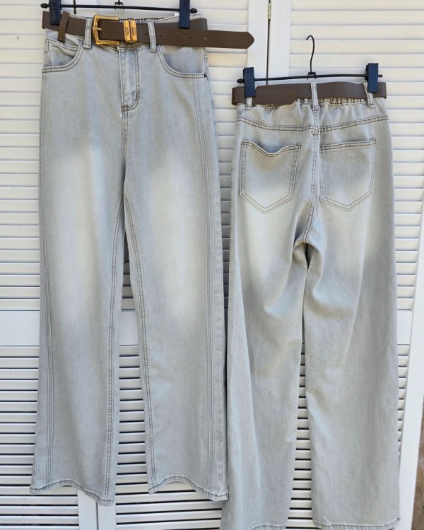 Стильні прямі джинси з високою посадкою stylish gray