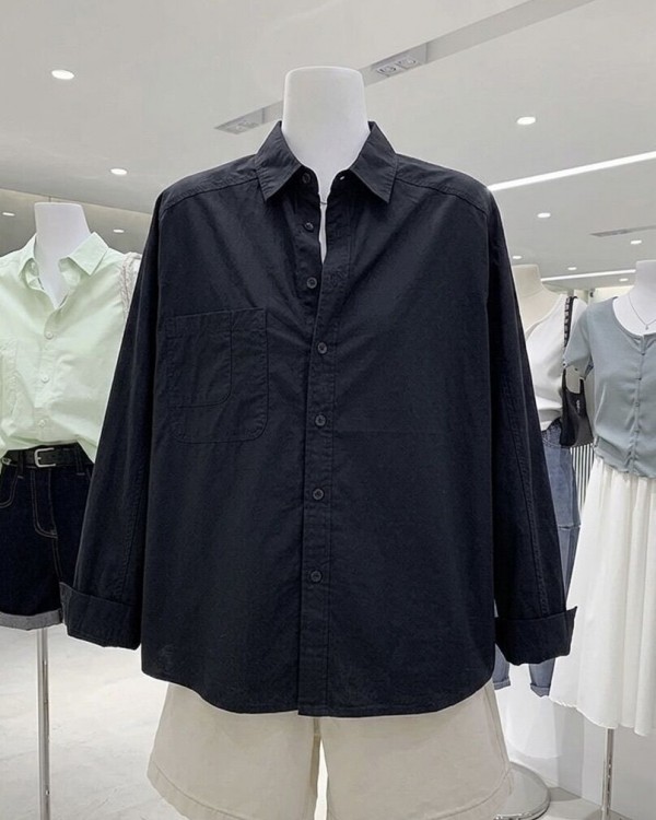 Сорочка з бавовни вільного крою basic shirt