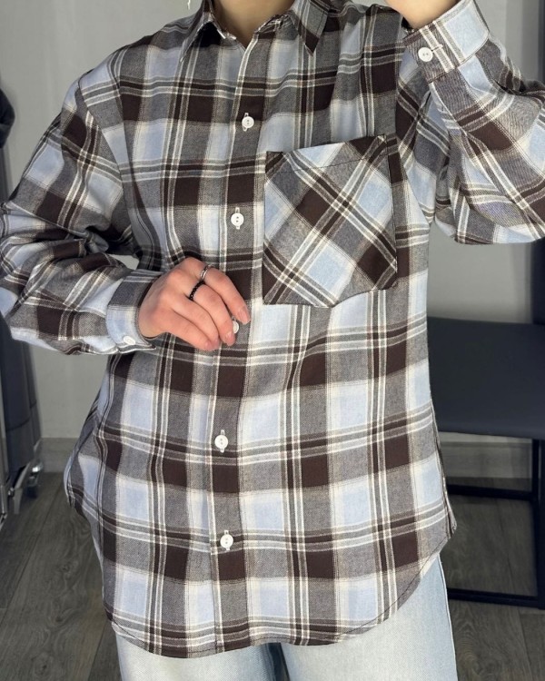Трендова бавовняна сорочка у клітинку casual plaid