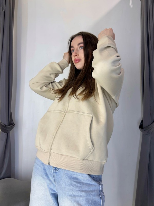 Утеплена кофта basic style на блискавці 