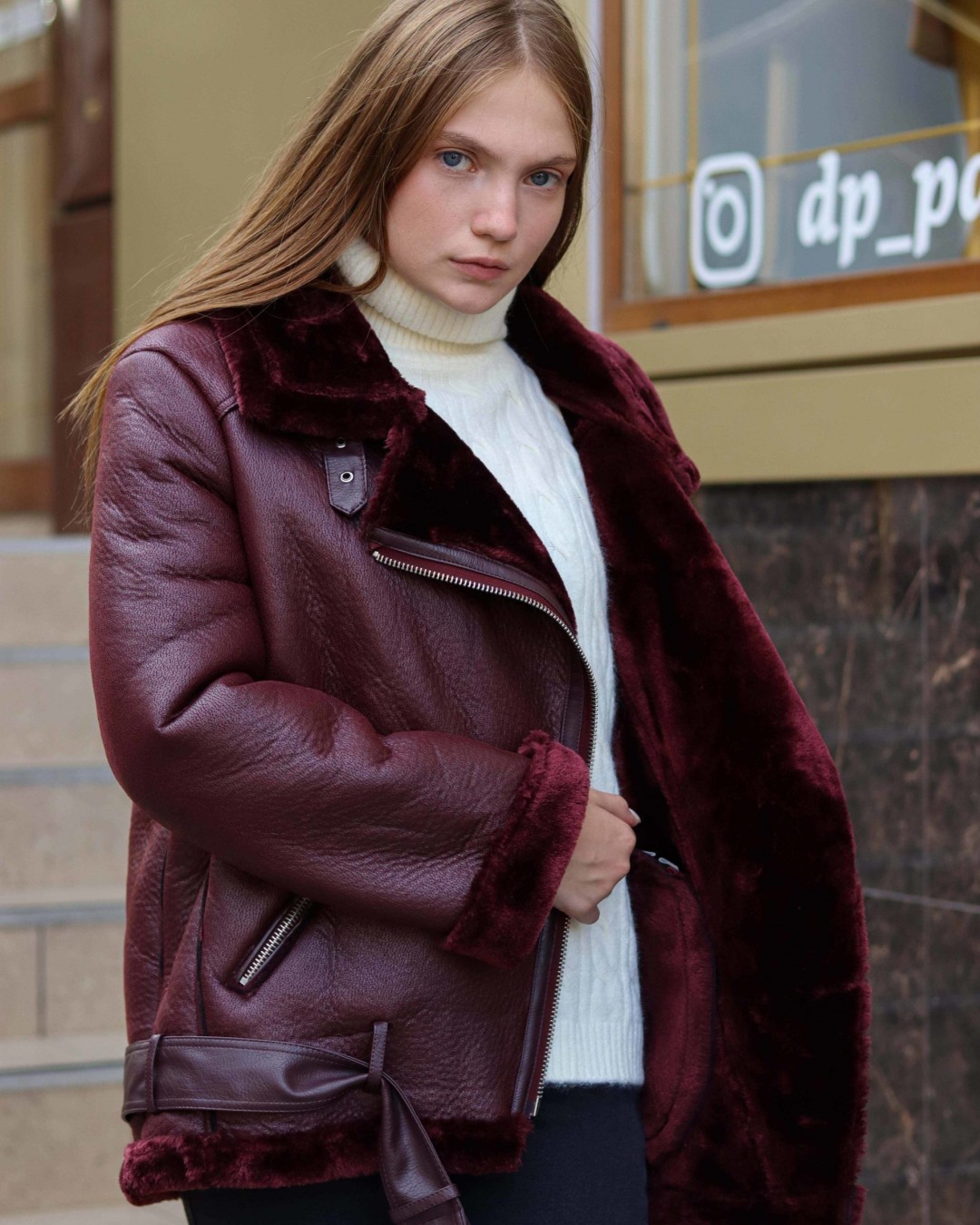 Купити бордову дублянку Zara - Зображення 2